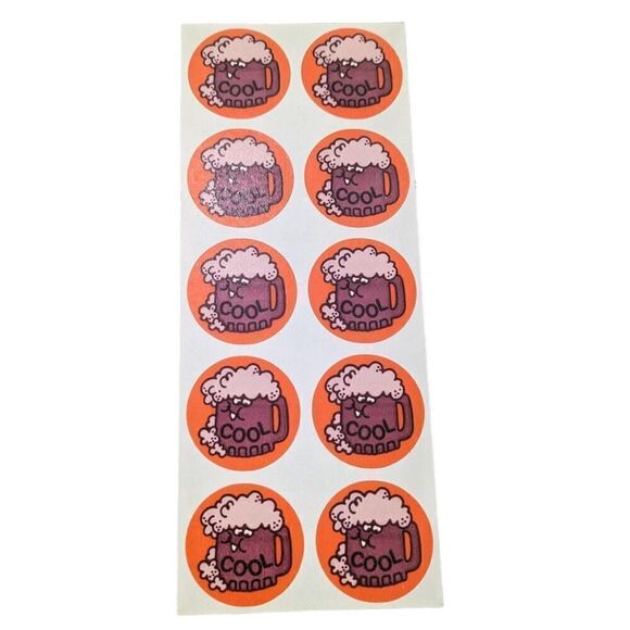 Vintage Scratch N Sniff‎ No Trend Logo Root Beer 9 Stickers Sheet - Picture 1 of 2